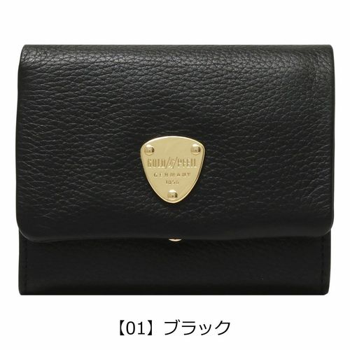 ゴールドファイル 財布 三つ折り 本革 クロコ型押し レディース