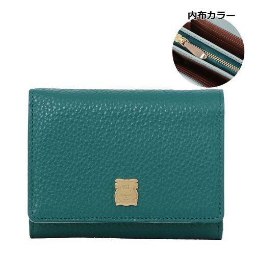 ゴールドファイル 財布 三つ折り 本革 クロコ型押し レディース
