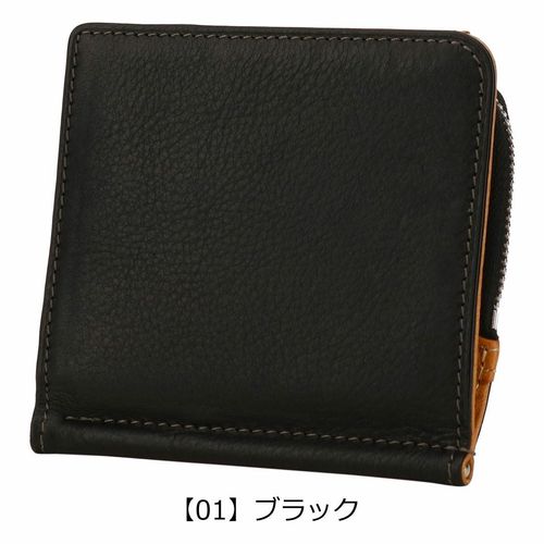 フェンダー 二つ折り財布 本革 L字ファスナー マネークリップ付き