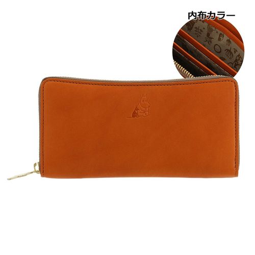 新品 kissora ムーミン 刺繍 かぶせロング 長財布 スナフキン キャメル kissora キソラ ムーミン 長財布 ラウンドファスナー 本革 刺繍