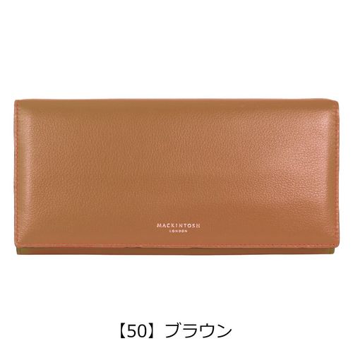 マッキントッシュ ロンドン 長財布 茶 ブラウンシボ革ロゴプレート付きメンズ マッキントッシュ ロンドン 長財布 茶 ブラウンシボ革ロゴ