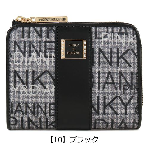ピンキー＆ダイアン 二つ折り財布 L字ファスナー ミックスツイード