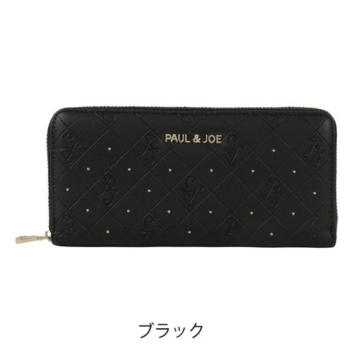ポールアンドジョーアクセソワ 長財布 猫 ラウンドファスナー ロング 