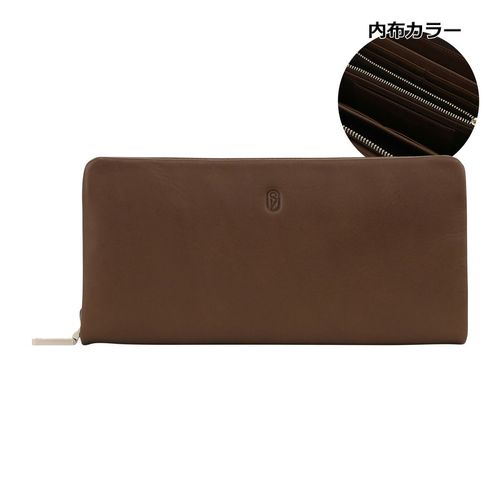 NAUGHTIAM ブラウン 長財布 ノーティアム 長財布 ラウンドファスナー メンズ E0723321140A