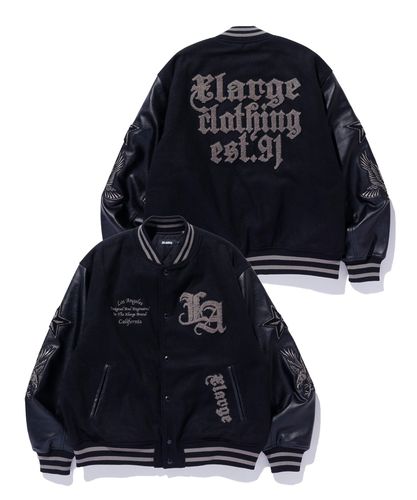 XLARGE スタジャン 黒/クリーム　値下げあり。 XLARGE×SpongeBob VARSITY JACKET – calif（カリフ）公式サイト