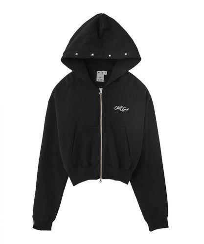 PENCIL SCRIPT LOGO EMBROIDERED ZIP UP SWEAT HOODIE – calif（カリフ