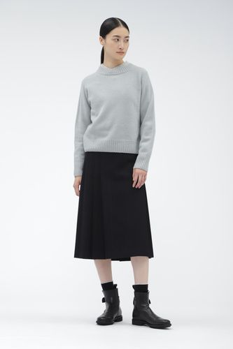 2019 マーガレットハウエル タック プリーツ スカート チャコールグレー 2 BARATHEA WOOL BLEND SKIRT | MARGARET HOWELL（マーガレット