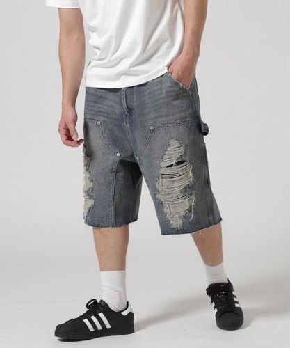 SAINT MICHAEL/セントマイケル/DOUBLE KNEE SHORTS/BLUE | ROYAL FLASH