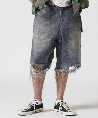 SAINT MICHAEL/セントマイケル/DOUBLE KNEE SHORTS/BLUE | ROYAL FLASH