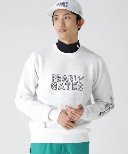 14Gメッシュクルーネックニットプルオーバー ＜チェック柄＞ (MENS