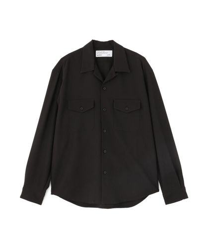TFQP by HANDROOM》OPEN COLLAR LONGSLEEVE WORK SHIRT FLAT BLACK