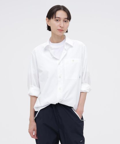 マーガレットハウエル プルオーバーシャツ L 白シャツ 比翼仕立て 八分袖 美品 GARMENT DYE COTTON SHIRTING SHIRT | MARGARET HOWELL（マーガレット