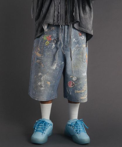 SAINT MICHAEL/セントマイケル/DOUBLE KNEE SHORTS/BLUE | ROYAL FLASH