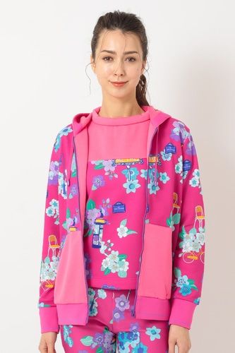 ☆未使用【レオナール】赤い香水プリントフード付きパーカー Lサイズ パーカー 0548008｜レオナール 公式オンラインショップ