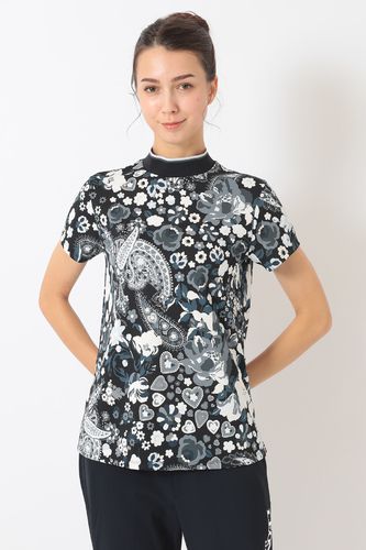 【美品】レオナールノースリーブポロシャツ LA6465 レオナール 花柄 半袖 コットンポロシャツ ネイビー 42 - メルカリ