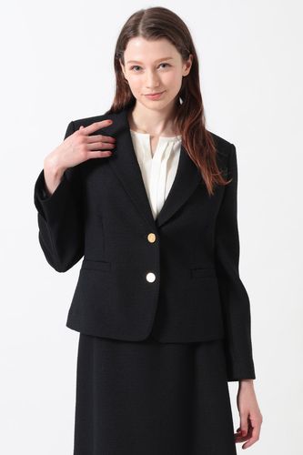 自由区　美品　4万　ダブルフェイススーティングテーラードジャケット　ブラック テーラードジャケット ブラックフォーマル アンサンブル