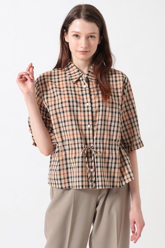 美品　DAKS ダックスシャドーチェックブラウス　現行 アナウンサー着用 42 ウールボイルチェックブラウス A52F353242｜DAKS（ダックス）公式