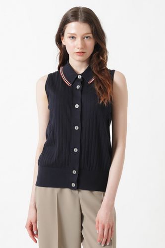 JOHN SMEDLEY FOR DAKSコットン 配色ラインリブカーディガン