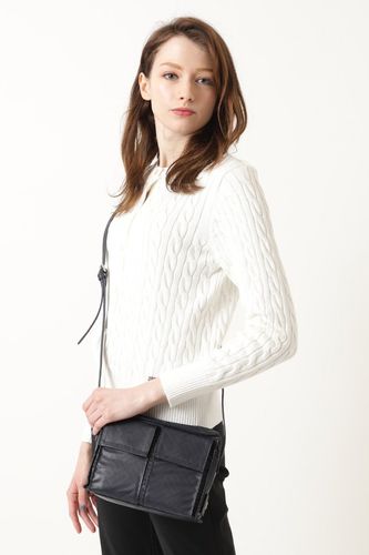 ナイロン×牛革 ハウスチェック ショルダーバッグ B62F770023
