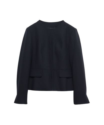 セットアップ対応商品】ウールジョーゼットステンカラージャケット