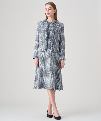 ⭐︎⭐︎NENE【ANAYI アナイ】グレー　ツイードジャケット×ワンピース ミックスツイードノーカラー ジャケット|ANAYI OFFICIAL ONLINE