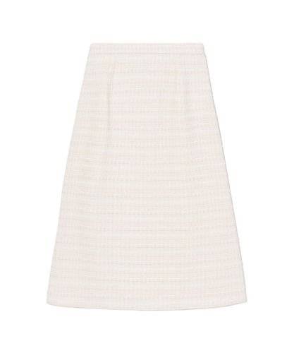 サーモンピンクツイード前釦 スカート|ANAYI OFFICIAL ONLINE STORE