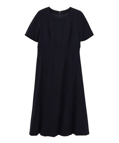 セットアップ対応商品】ウールジョーゼットシームフレアワンピース