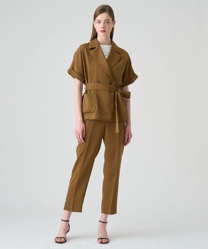 セットアップ対応商品】ストレッチツイルハイウエストパンツ