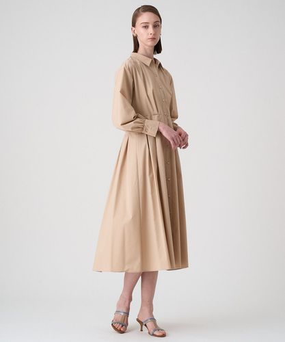 【極美品】ANAYI アナイ レーヨン混タックワンピース 36 着痩せ フレア ANAYI（アナイ）の「ウールジョーゼットタックフレアワンピース
