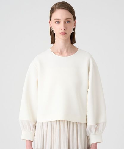 ★REISS Delia ジャージーxVネックフルフレア 上質マキシ★ ダブルジャージー袖シアープルオーバー|ANAYI OFFICIAL ONLINE