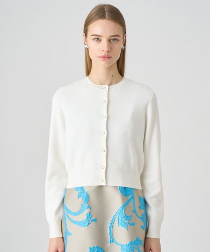 極美品　アナイ　23ss レーヨンラメクルーネック カーディガン　ホワイト　38 シルクコットンクルー カーディガン|ANAYI OFFICIAL ONLINE