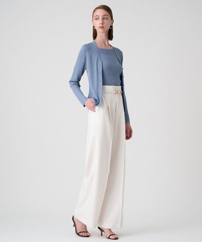 アセテートポリエステルVネック カーディガン|ANAYI OFFICIAL