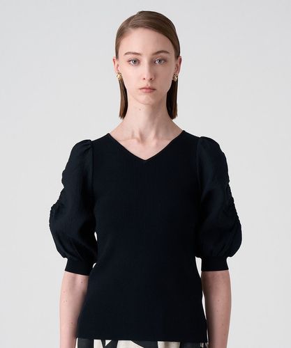 袖タック浅Vネック プルオーバー|ANAYI OFFICIAL ONLINE STORE