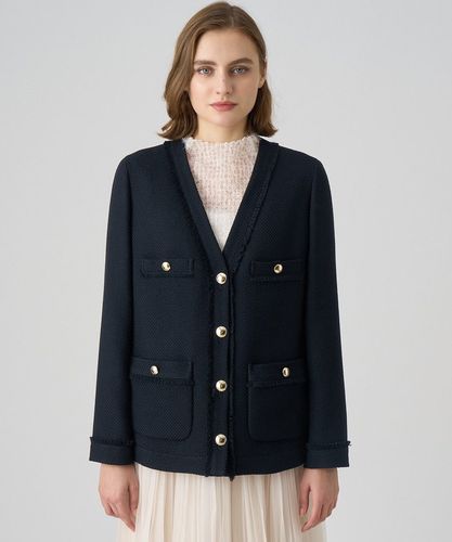 えるも様お取置 ANAYI 24AW ウールプリペラVネックロングジャケット セットアップ対応商品】ウールプリペラVネックロング