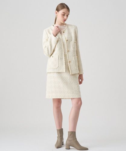 JANET セミAラインツイードミニスカート/BAU by Bride And You セットアップ対応商品】ミックスヤーンツイードミニ スカート