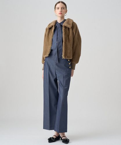 ANAYI アナイ ダッフルコート ミンクファー ブラック系 38 フェイクミンクファーブルゾン （ブルゾン）｜ANAYI / アナイ