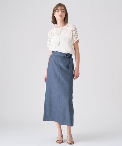 セットアップ対応商品】シャンブレーマキシ スカート|ANAYI