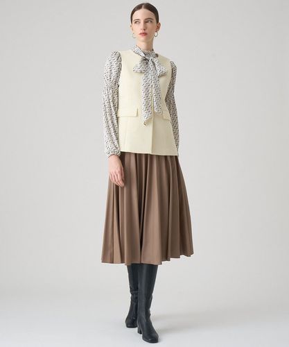 レザーライクサテンプリーツ スカート|ANAYI OFFICIAL ONLINE