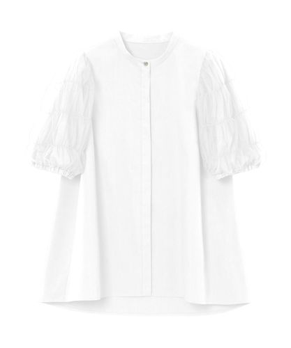 ケミカルレーススリーブコンビ ブラウス|ANAYI OFFICIAL ONLINE STORE