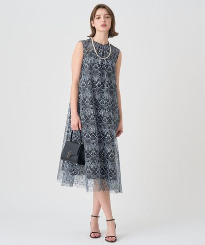 現行販売品■極美品■ANAYI■ラメチュールテントラインワンピース　211 ラメチュールレーステントライン ワンピース|ANAYI OFFICIAL