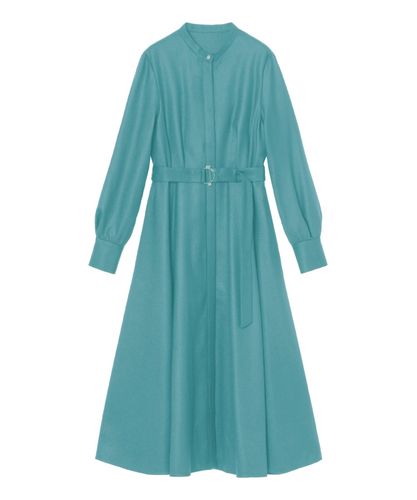 美品 アナイ 金ボタン ロング丈 バックサテンプリーツワンピース 美品