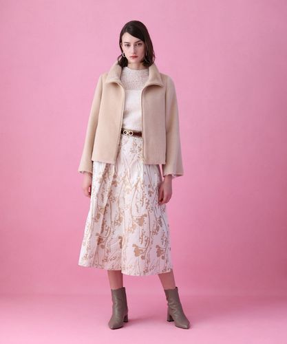 定価9.2万円アナイ　アルパカシャギーファー付きコート　ピンク　38 フォックス アルパカシャギースタンドコート|ANAYI OFFICIAL ONLINE STORE
