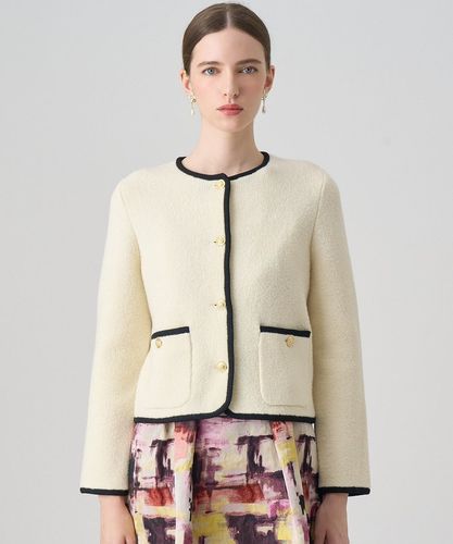 ANAYI アナイ 24AW ウールブークレダブルフェイスショート カーディガン ウールブークレダブルフェイスショート カーディガン|ANAYI