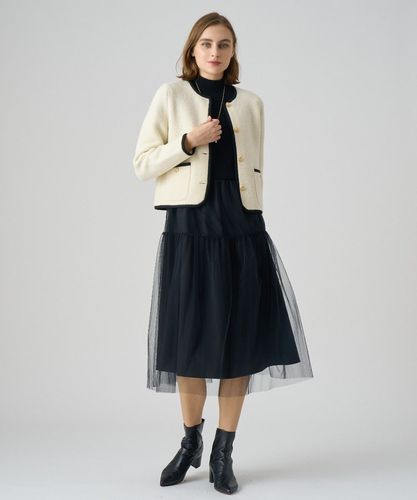 ANAYI アナイ 24AW ウールブークレダブルフェイスショート カーディガン ウールブークレダブルフェイスショート カーディガン|ANAYI