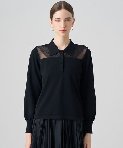 新品 アナイ ANAYI レーシーニット襟付きプルオーバー ３８ レーシー切替プルオーバー | ANAYI/アナイ | 三越伊勢丹