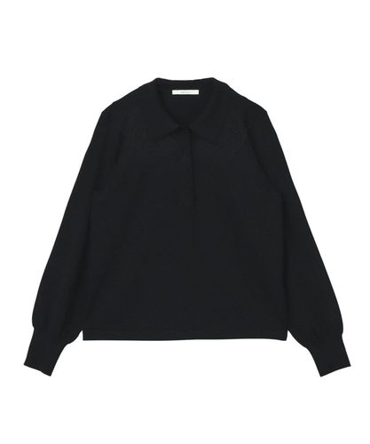 アナイ 38 チュールドットプリント衿付きニット プルオーバー アナイ 38 チュールドットプリント衿付きニット プルオーバー