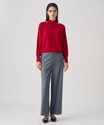 ウールシルクショルダースリット長袖プルオーバー|ANAYI