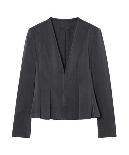 セットアップ対応商品】ウールジョーゼットステンカラージャケット