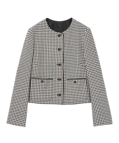 モノトーンチェックツイードロング ジャケット|ANAYI OFFICIAL ONLINE