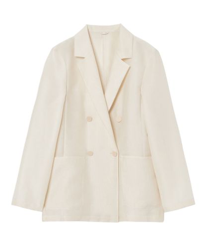 ANAYI アナイ　リネンオックスダブルジャケット　パールボタン　オフホワイト セットアップ対応商品】オックスストレッチシングルジャケット|ANAYI